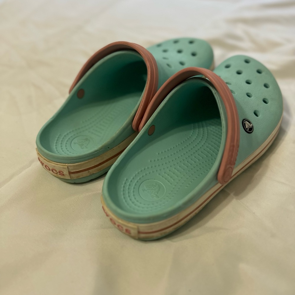 CROCS Blue and Pink